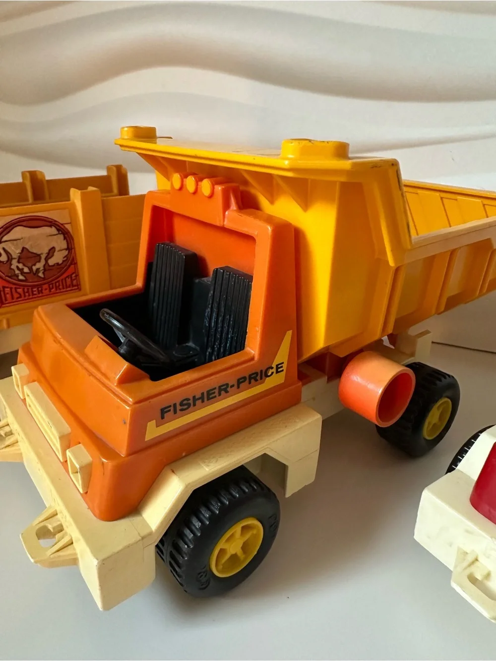 Vintage Fisher-Price Husky Helpers Rodeo Rig Dump Truck #330 #328 lot 3 1979